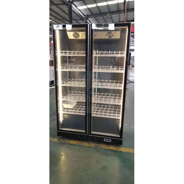 Double Door Commercial Bar Freezer Glass Door Air Cooling