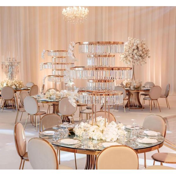 Tall Aisle Wedding Flower Stand Decorative Gold Metal Flower Holder