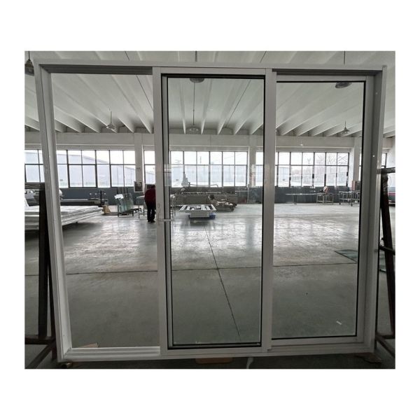 Powder Coated Aluminum Double Glass Sliding Door With Screen For House