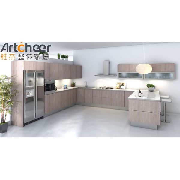 Laminated Kitchen Cabinet Modern Modular Design Ready Assemble U Shape