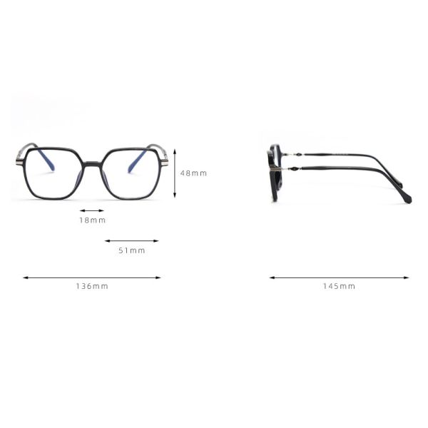 Square TR90 Material Glasses Blue Light Blocking Reading Anti Eyestrain