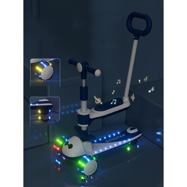 3 Wheel Ride On Folding Big Wheel Scooter Car for Kids Yellow Pink Blue Gender-Neutral