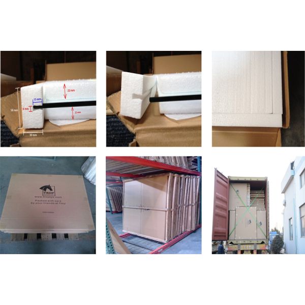 EN12150/CE/SGCC/Australian Certificate Fixed Radius Tempered Glass Shower Doors