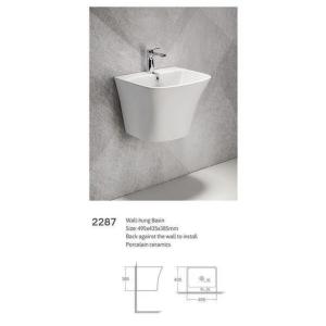 Ceramic Bathroom Sanitary Ware Wall Hung Semi Ped Basin Sink For Hand Washing