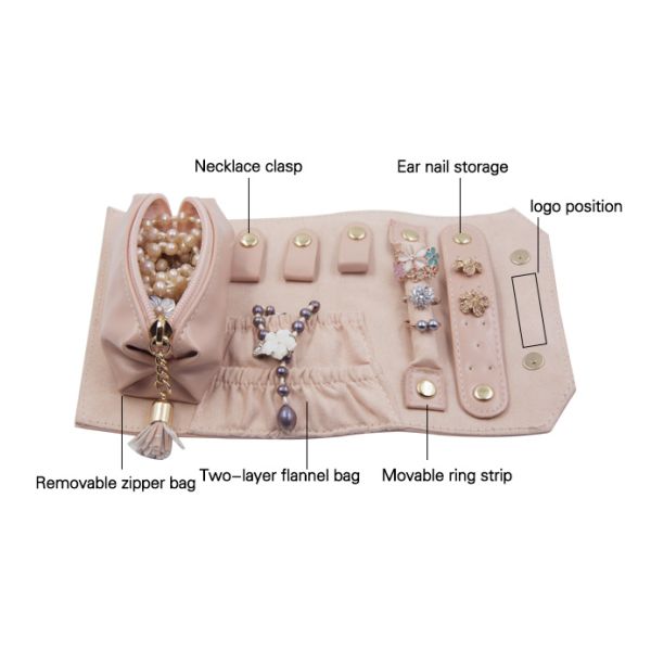 Two Layer Flannel Small Jewelry Gift Bags , High Strength Anti Tarnish Pouch