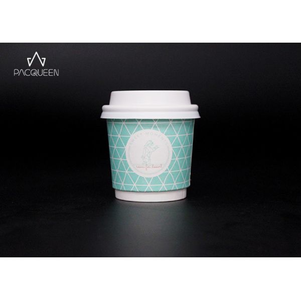 Virgin Paper 10 Oz Double Wall Paper Cups With Flap Lids FSC Certified