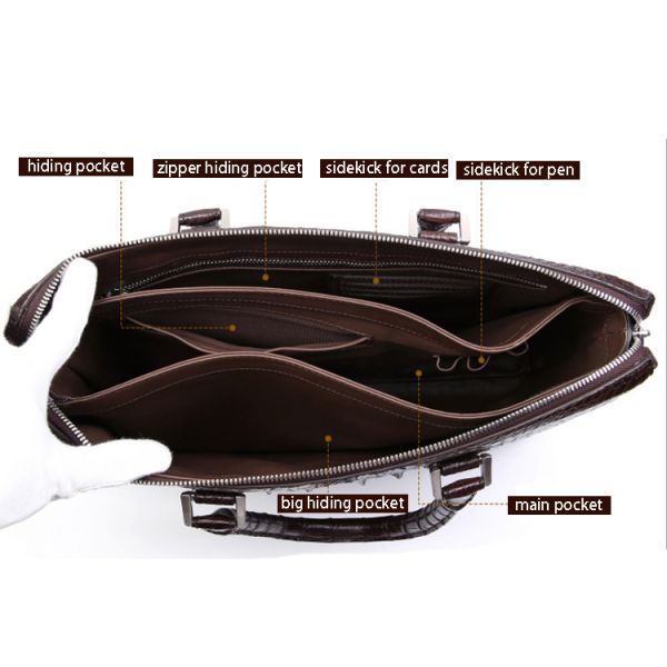 2019 new alligator leather man bag handbag crocodile leather business crossbody bag one-shoulder bag men's briefcase