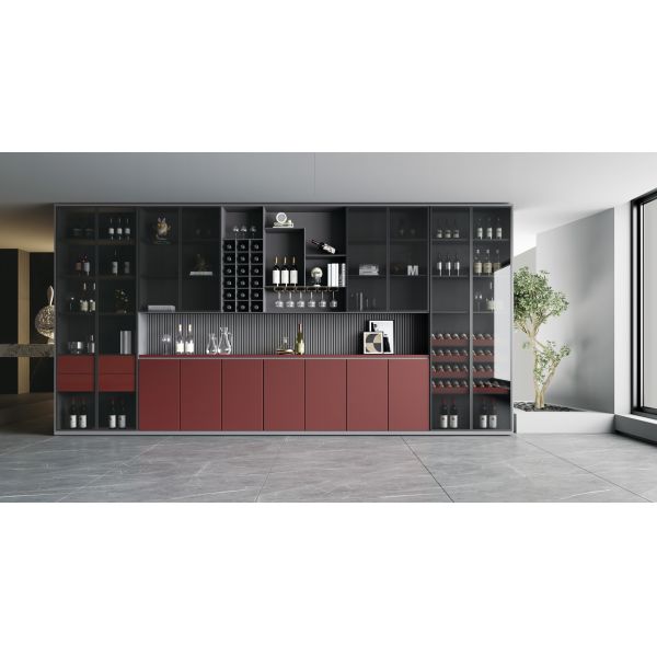 Modern Style Living Room Storage Wine Cabinet with Glass Door Drawer Wine Cabinet