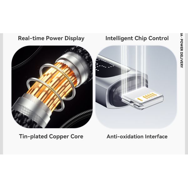 ESSAGER ES-X64 Series 29W USB-C to Lighting Charging Cord Data Cable with Aluminum Alloy Jacket and PD Function