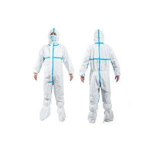 Cheap White Medical Protective Apparel With Tape , Disposable Hooded Coveralls wholesale