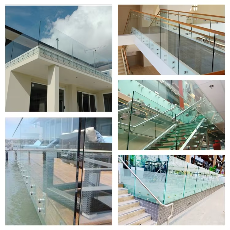 10mm Tempered Frameless Glass Railing System with Stainless Steel Standoffs