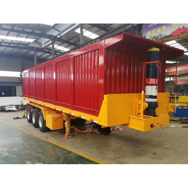 50 tons 3 axle self discharge tipping truck trailers with and HAVY hydraulic cylinder