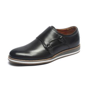China Comfortable Black Mens Genuine Leather Casual Shoes on sale