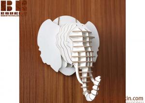 Cheap 2017 new DIY wood carved elephant head for wall decoration wooden home decoration wholesale