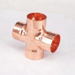 Cheap High Pressure Copper Cross Butt Welding 4 Way Equal Tee Plumbing Tube Pipe Fitting wholesale