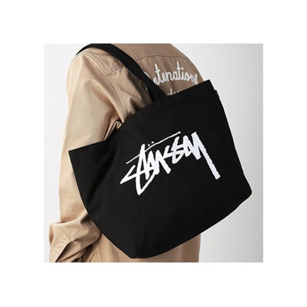 Durable Cotton Tote Bags Black Cotton Fabric Natural Environmental Protection