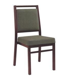 black PU wood imitation square tube aluminium restaurant chair
