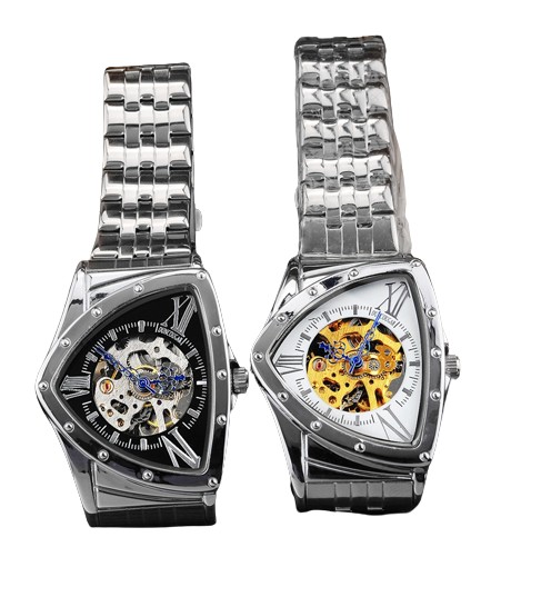 3BAR Fashion Mens Skeleton Watch 22mm Chronograph Automatic