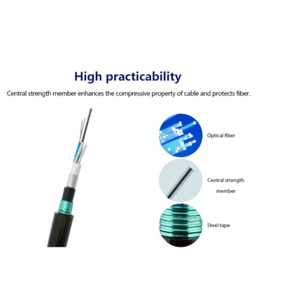 GYTA53 Armored Fiber Optic Cable 2-144 Cores for Underground Installation