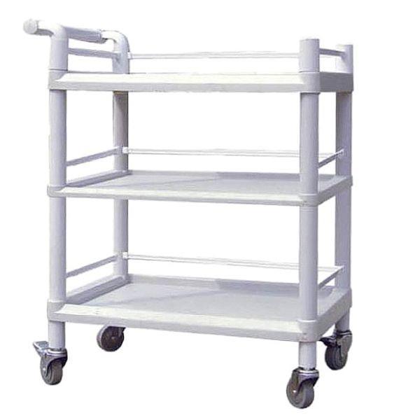 Quality Strong Load Bearing Utlity Medical Instrument Trolley 3 Tiers Plastic Trolley Cart for sale