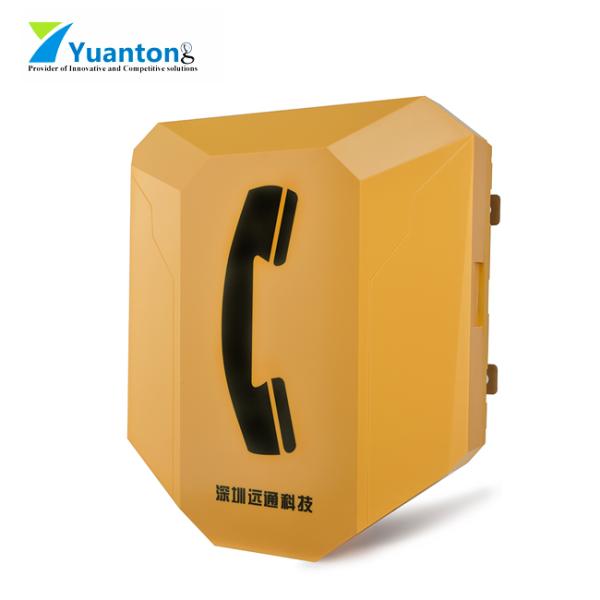 Ethernet Gateway Yellow Industrial Voip Phone Mounting Handset Steel Cord
