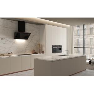 Customized White Melamine Kitchen Cabinets Fitted With Stainless Steel Sink Cabinet