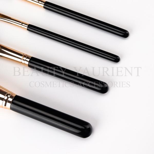 Assorted Shape Face Makeup Tools 4pcs Makeup Brush Kit Aluminum Ferrule