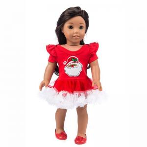 Cheap Wholesale Girls and Doll dress clothing Santa Claus embroidery for 45cm 50cm 60cm Dolls Girl Doll Dress wholesale