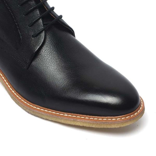 Black Lace Up Fashionable Mens Genuine Leather Boot