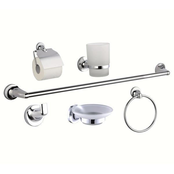 Modern Design Six-Piece Hotel Chrome Modern Bathroom Accessories Set