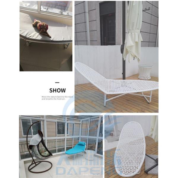 Non Inflatable Swimming Pool Accessories Balcony Leisure White Rattan Bed