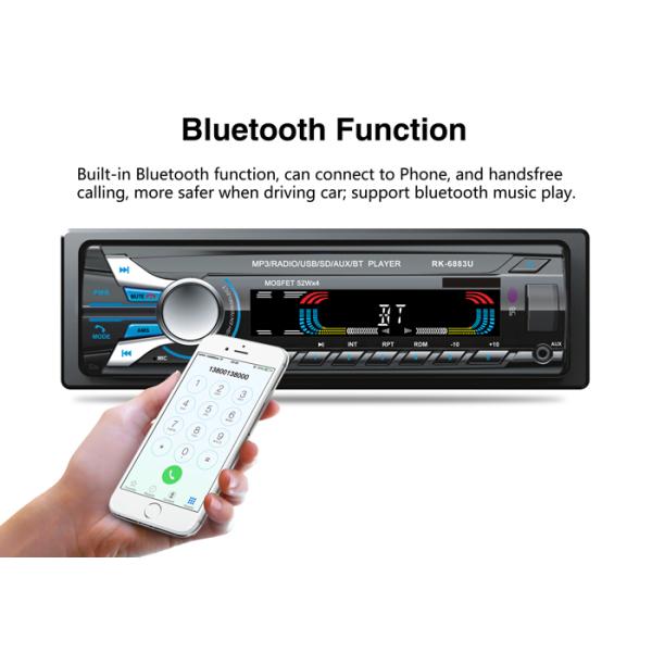 AUX Input Bt Car Stereo Bluetooth Cd Player For Car Remove Front PANEL