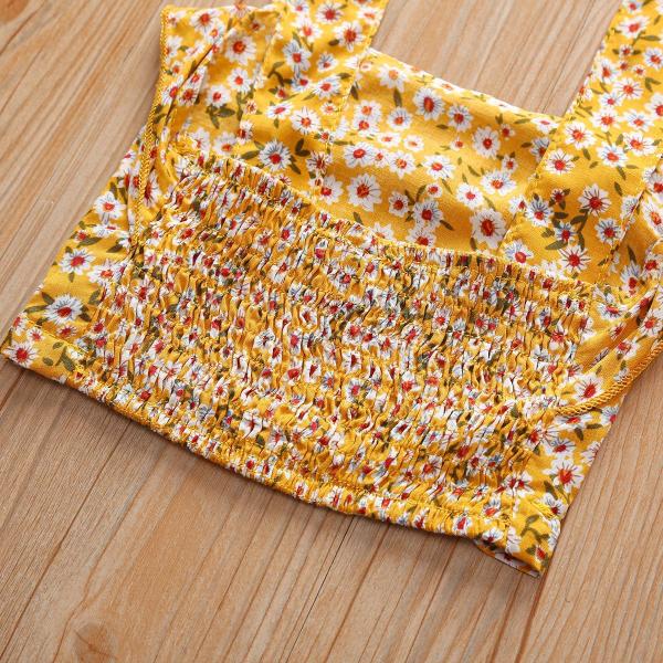 20KG 120CM Girl Cotton Printed Top High Waisted Summer Shorts Washable ODM