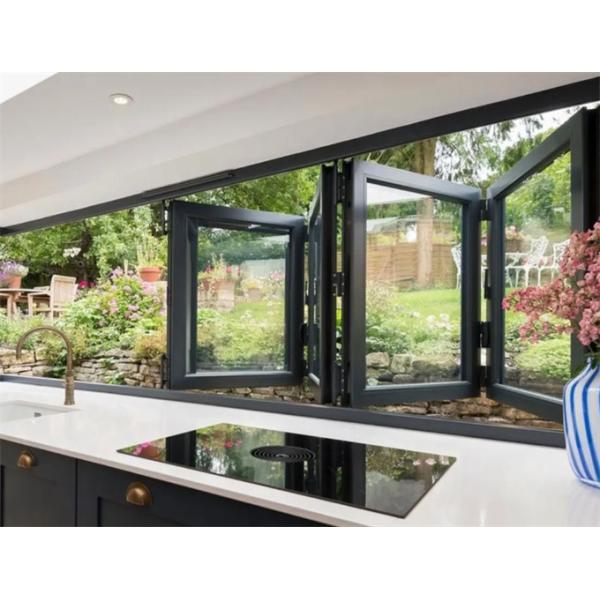 French Style Aluminum Bifold Windows Modern With Heat Insulation Coefficient ≤2.1