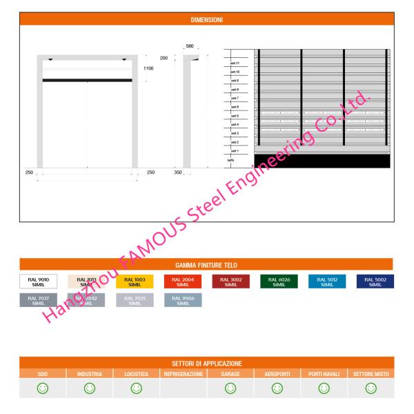 High Speed Horizontal And Lifting Swirled Backwards Back Roll Doors For Industry
