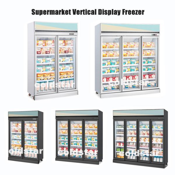 -22C Vertical Glass Door Freezer Commercial Meat Seafood Frozen Display Freezer