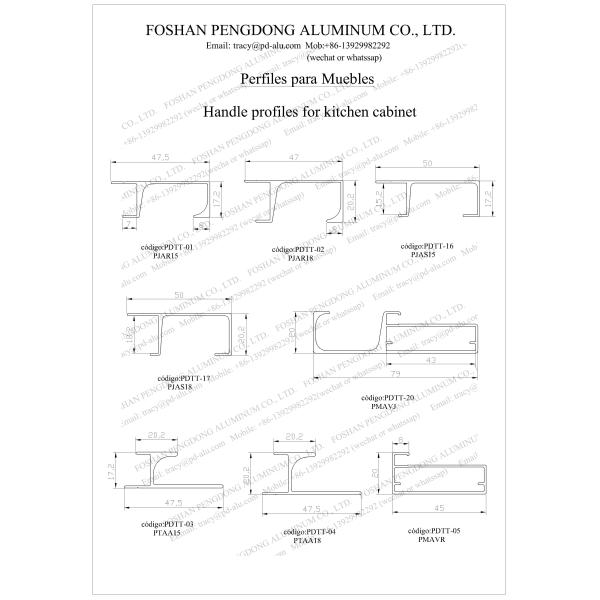 6 Meters 6063 T5 Aluminium Kitchen Profiles For South America