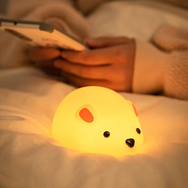 Mouse Night Light For Kids Rechargeable LED Children Lamp Timer Bedside Lamp Decor Baby Nursery Breastfeeding NightLight