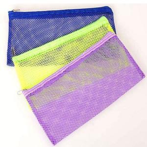 Cheap Transparent Clear Plastic Mesh Pencil Pouch 23*15cm One Pocket For Teenagers wholesale
