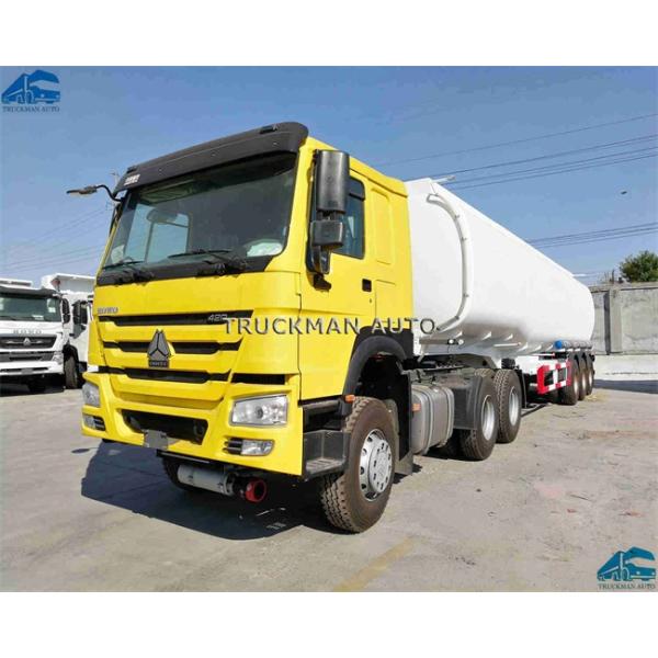 Three Axles Carbon Steel Oil Tank Trailer 50 Cbm With 5 Compartments