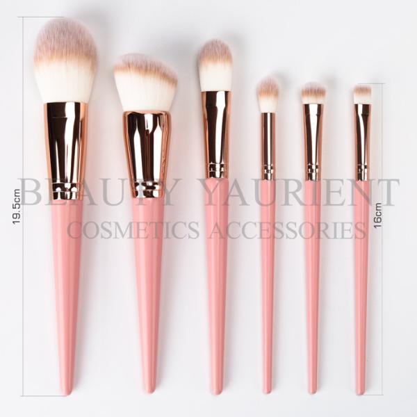 6pcs Private Label Makeup Brushes Custom Logo Synthetic Hair With Cute Bag