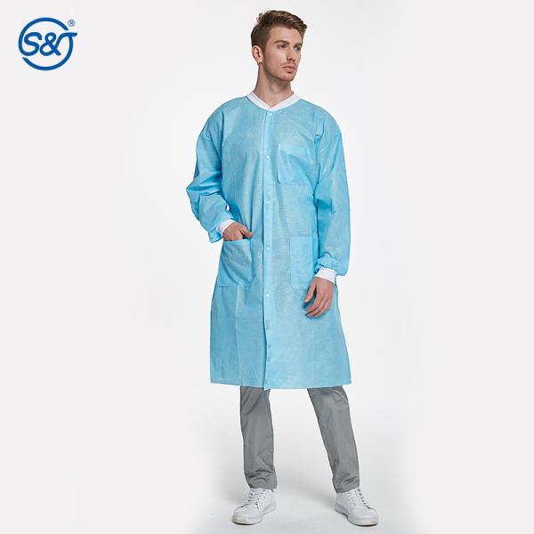 Visitor Isolation Ppe Aami Level2 Protective Hospital Gowns Disposable Gown with Elastic Cuff