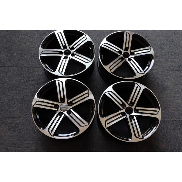 Black 7.5J Chrome Finish Alloy Wheels 5 Spoke 19 Inch Rims Volkswagen Golf 7 VII R