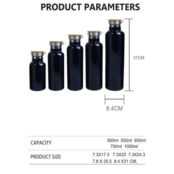 Customized Multi-Capacity Painting Yellow Color 304 Stainless Steel Outdoor American Style Wide Mouth Insulated Workout Water Bottles With Carrying