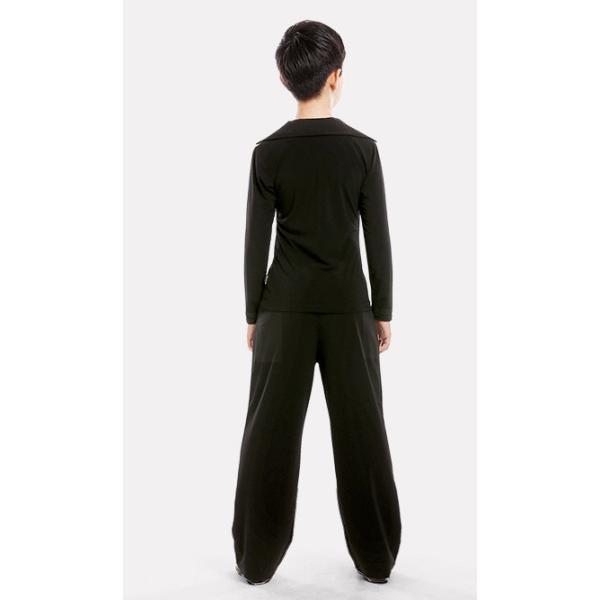 new offer latin dance clothes boy Ruffly blue white black modern dance stage children latin dance clothes