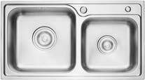 China Double Bowl Stainless Steel Kitchen Sink With Drainage ARROW AF5506 on sale