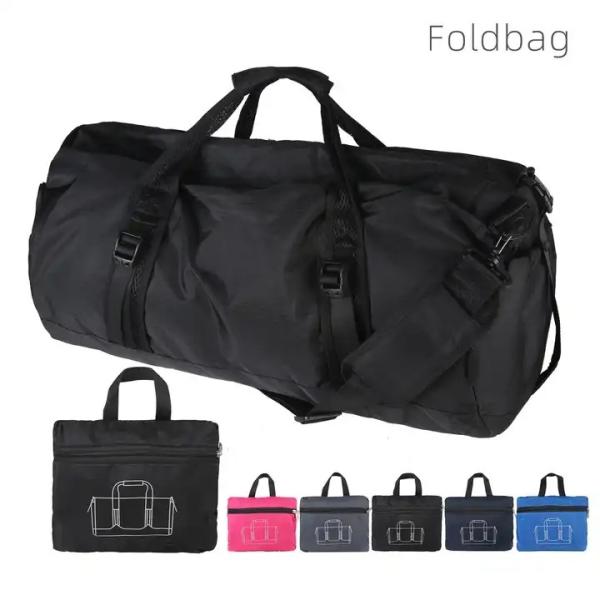 Portable Foldable Duffel Overnight Bag Cylinder Wet Dry Gym Sport Crossbody Travel Weekender