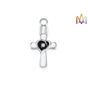 Cheap 19.5x38.5MM Rustproof Cross Urn Engraved Necklace Charms wholesale