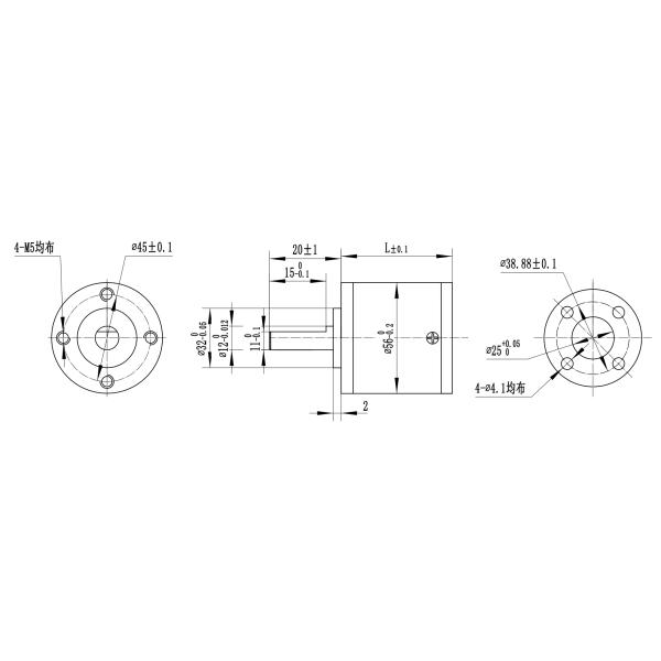 Low Noise Nema 23 Brushless Geared Motor 24 V Customizable