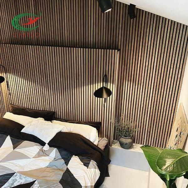 Fireproof Harmless Wood Panel Acoustic , Odorless Timber Acoustic Ceiling Panels